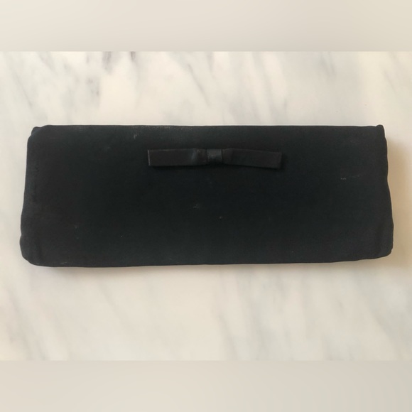 Harry Levine Handbags - Vintage 1950’s Harry Levine USA Cloth Satin Black Clutch